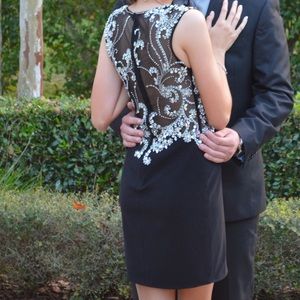 Jovani Black Jeweled Semi Formal Dress